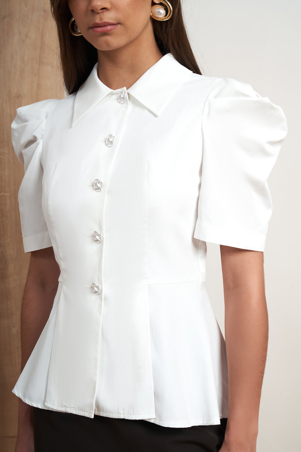 Puff Sleeve Button Shirt
