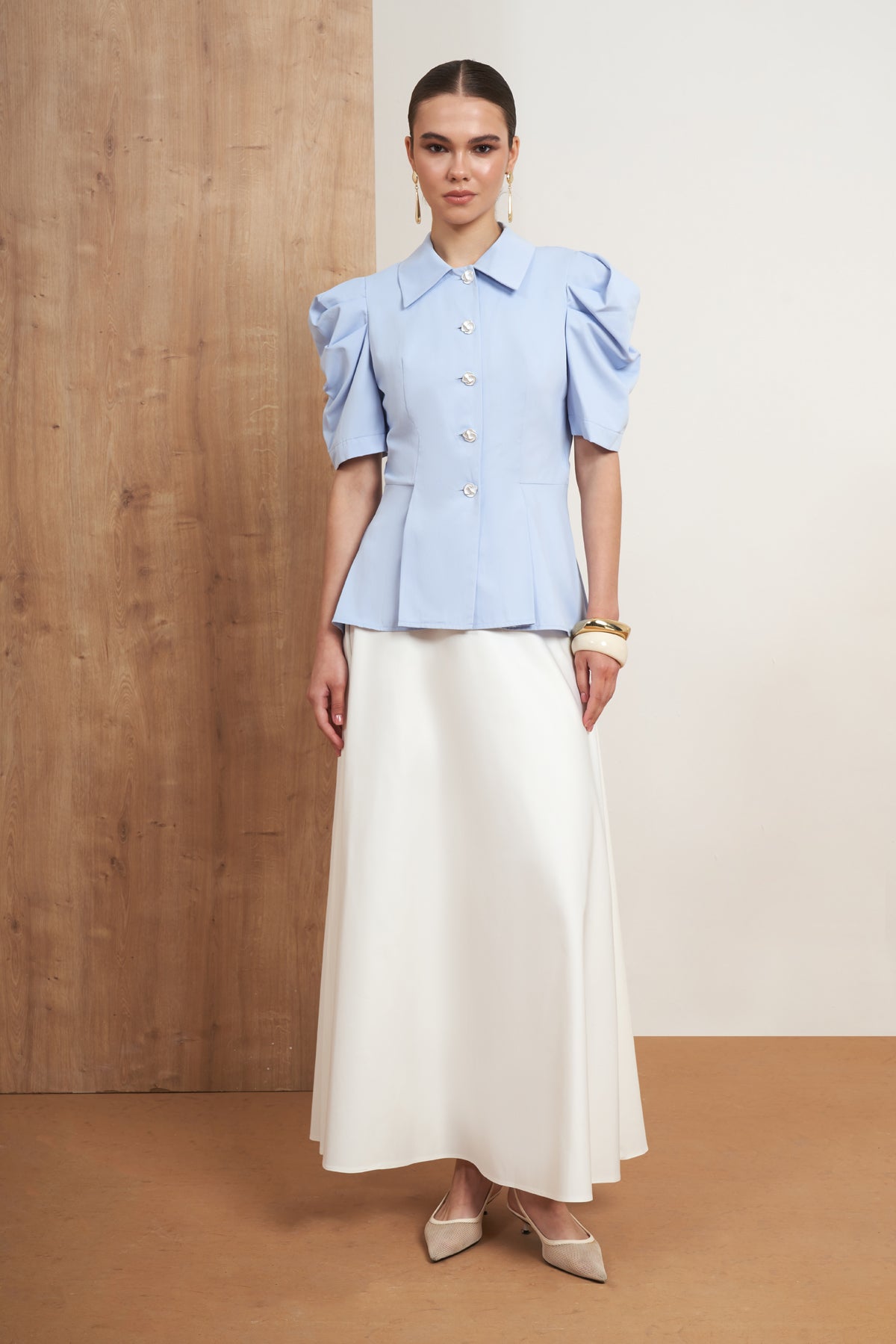 Puff Sleeve Button Shirt