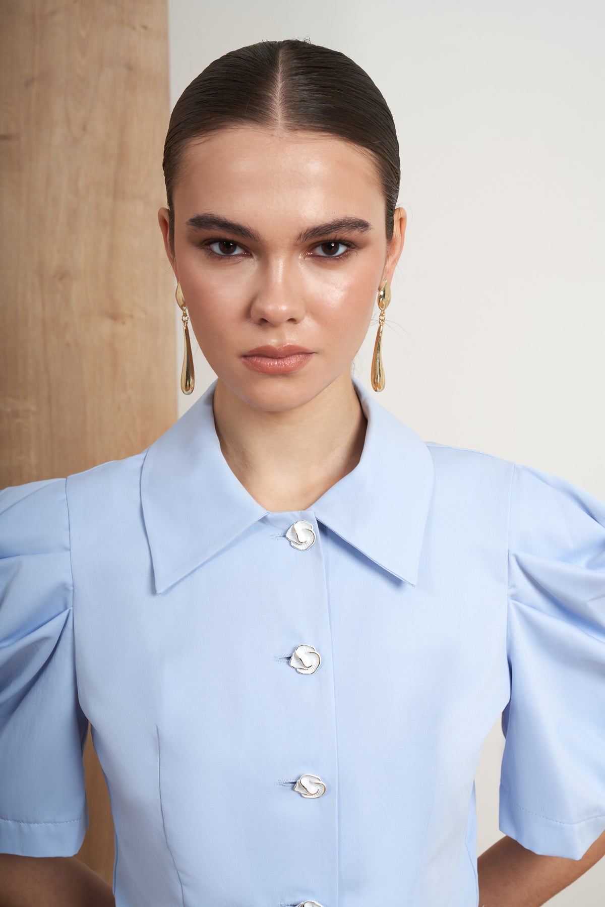 Puff Sleeve Button Shirt