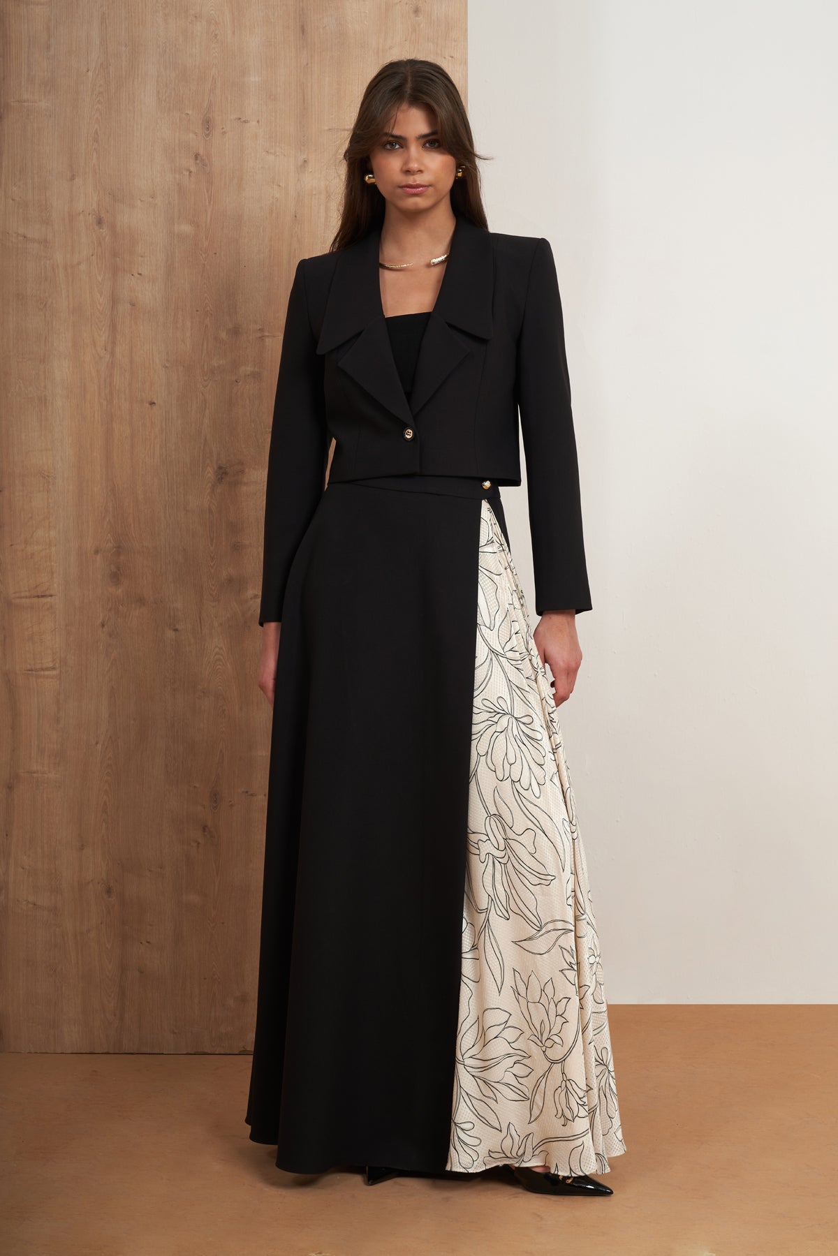 Floral Panel Maxi Skirt