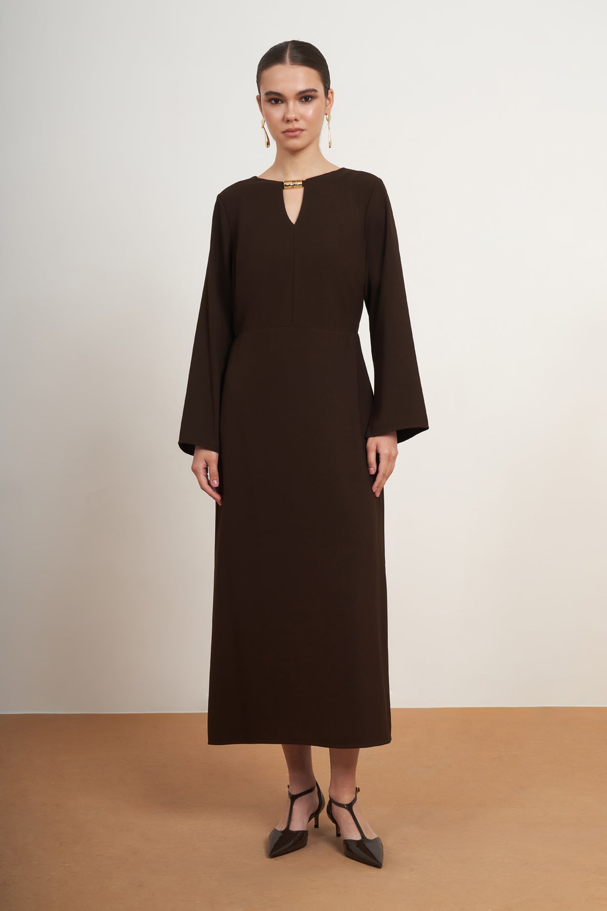 Gold Detail Midi Dress
