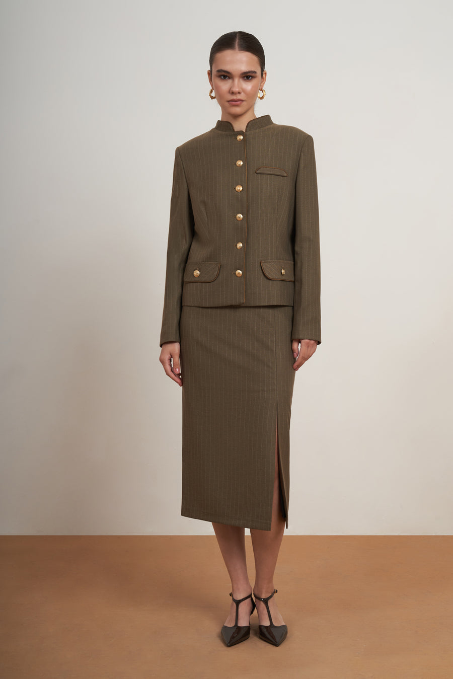 Heritage Pinstripe Skirt Set