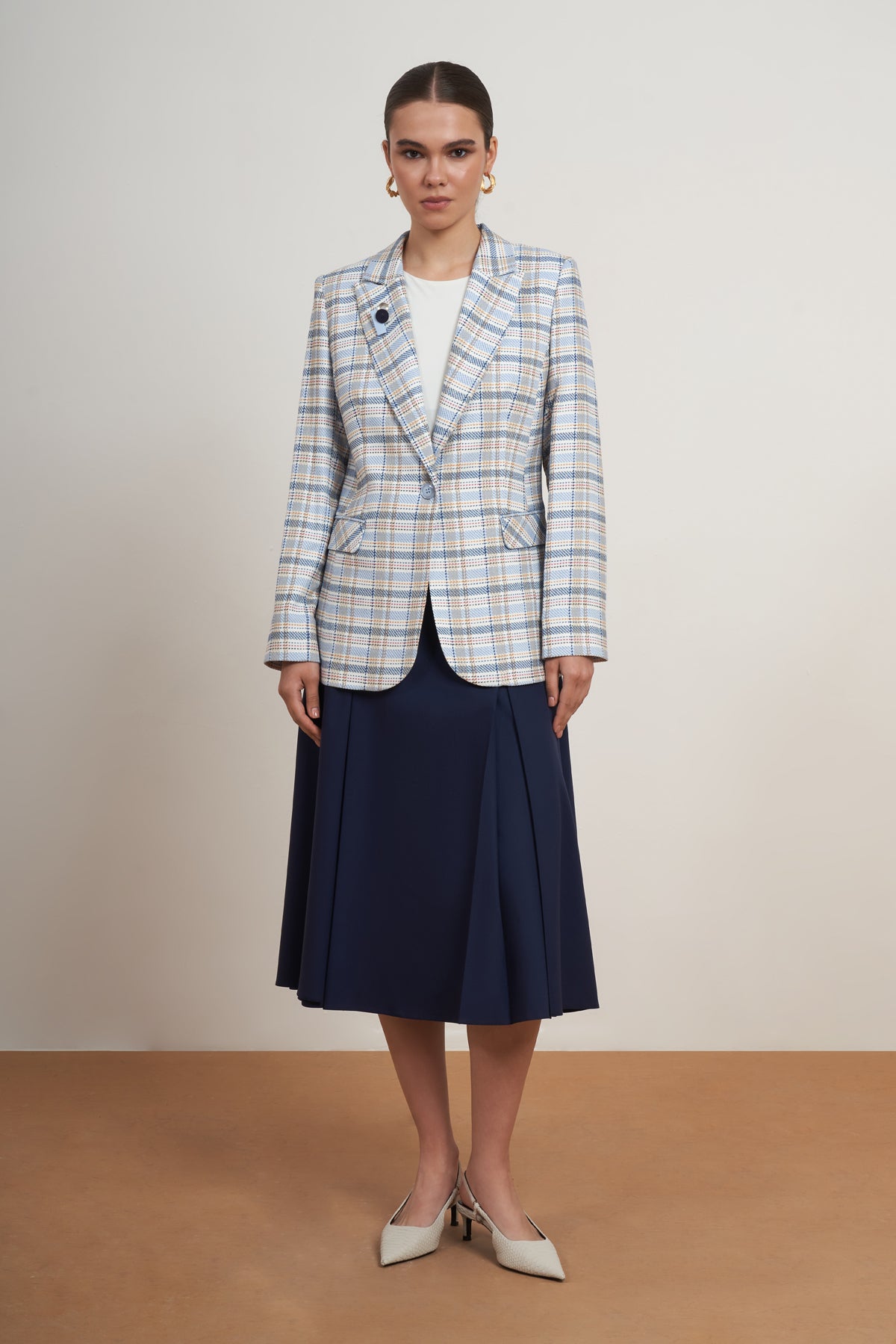 Classic Plaid Tailored Blazer