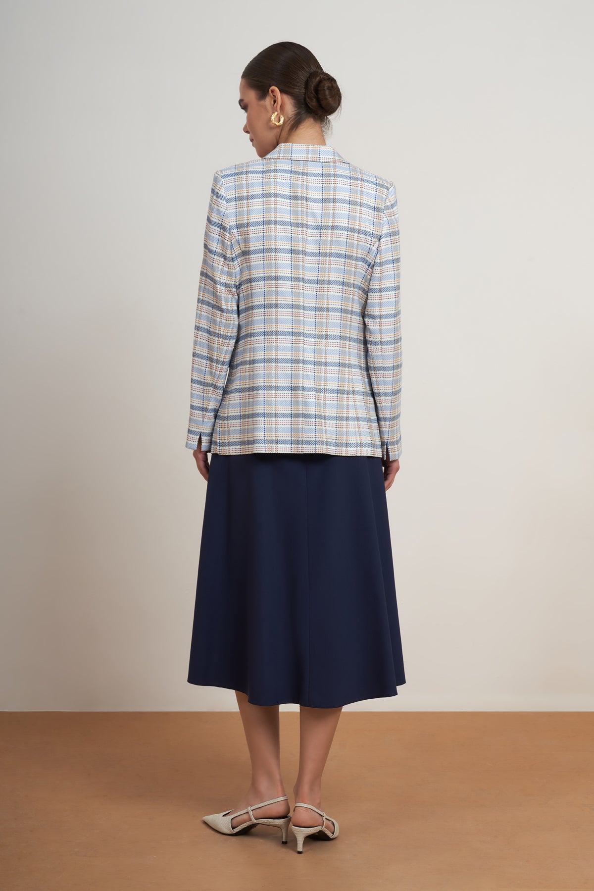 Classic Plaid Tailored Blazer