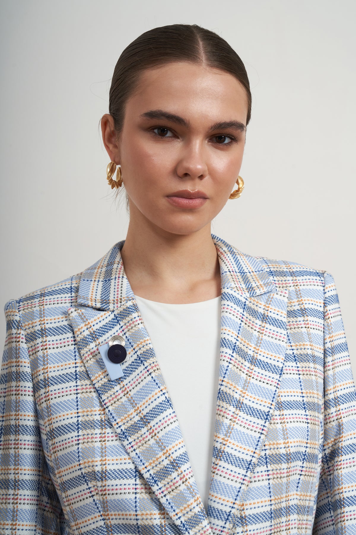 Classic Plaid Tailored Blazer