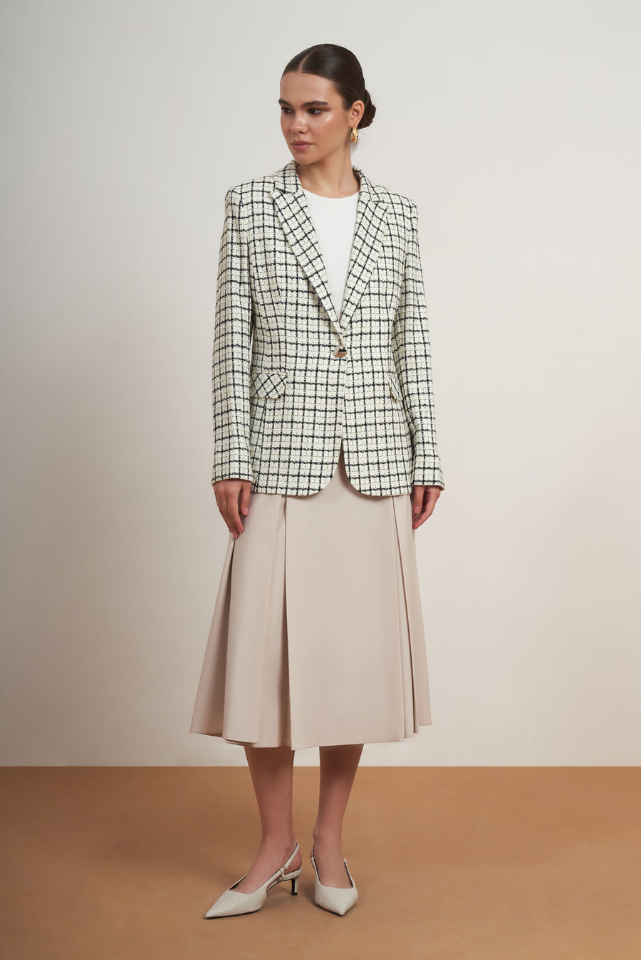 Classic Textured Check Blazer
