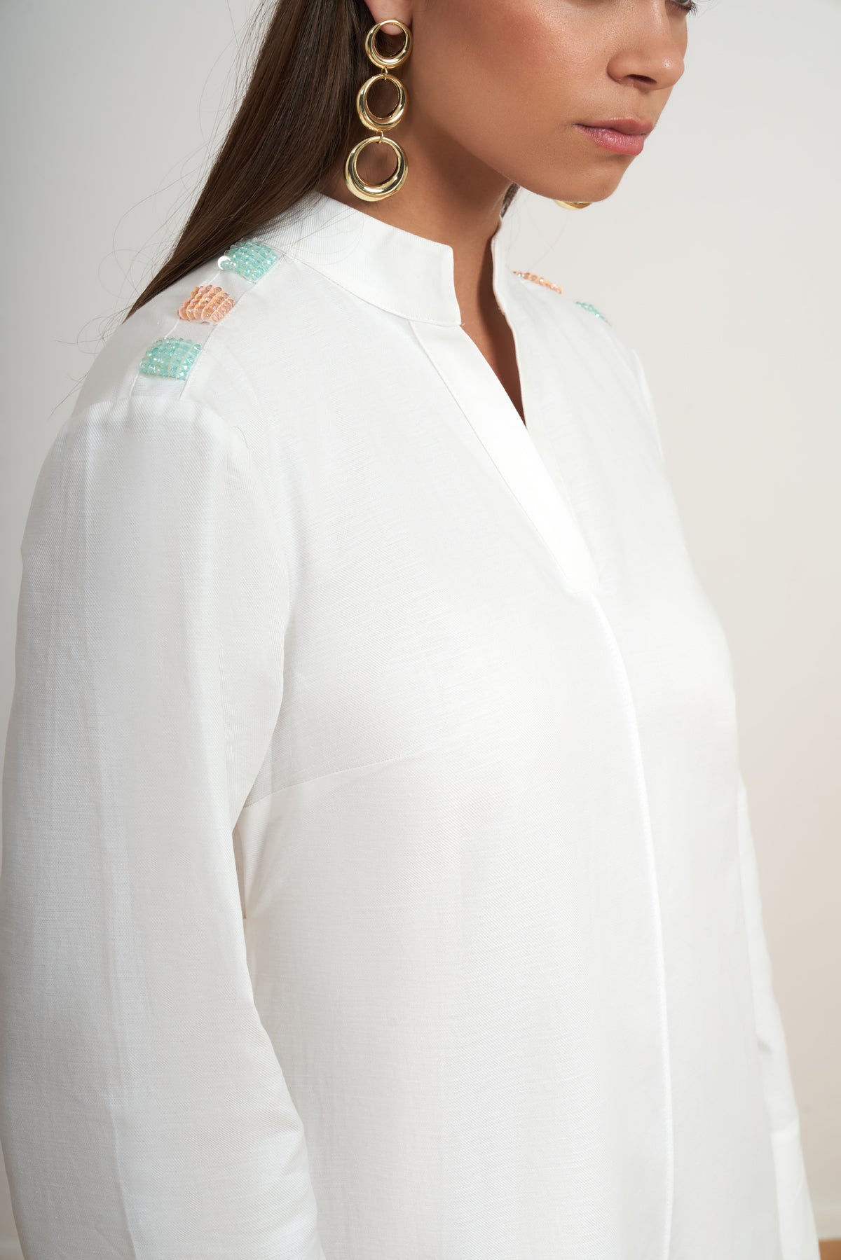 Embellished Shoulder Maxi Dress