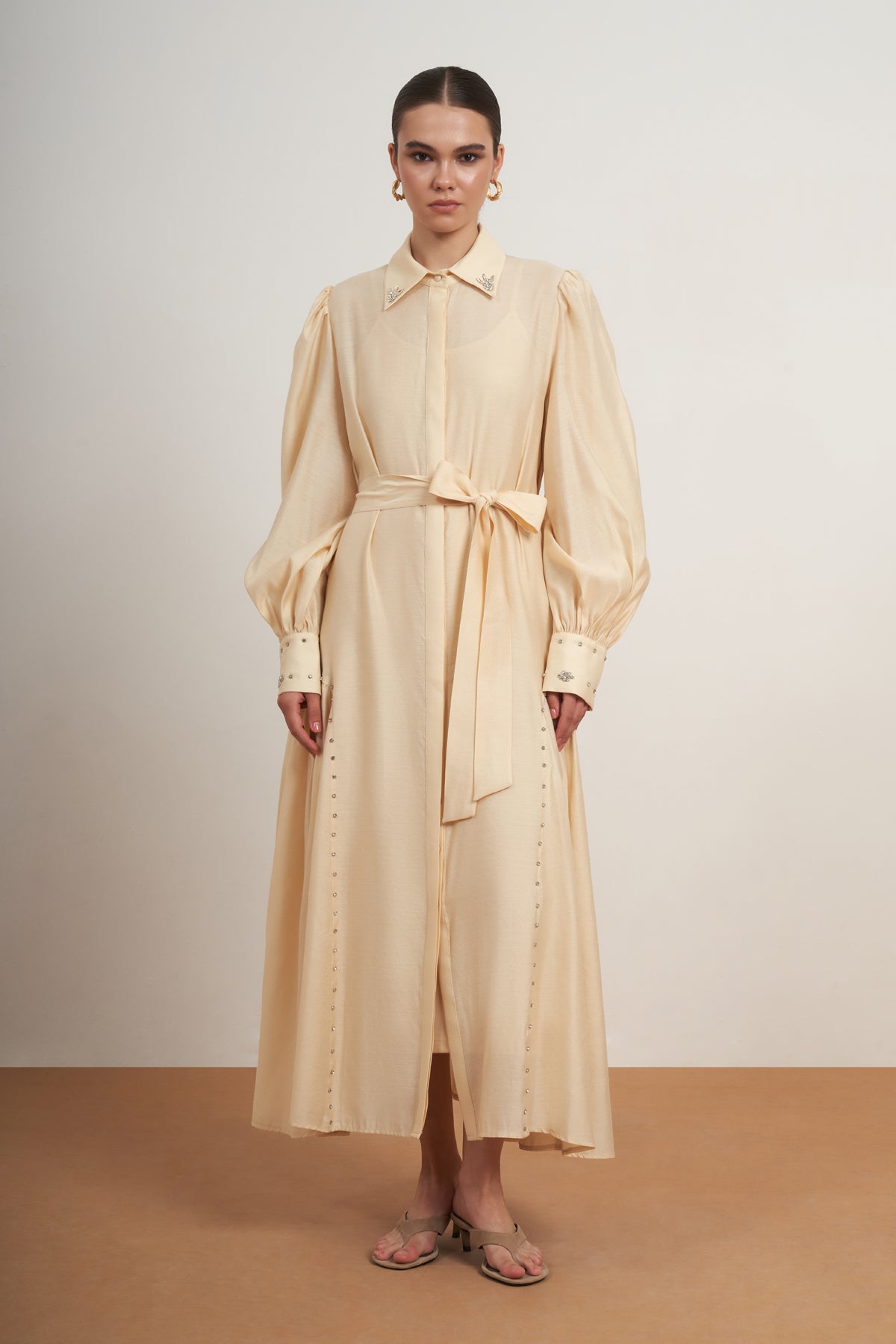Embellished Belted Maxi Dress