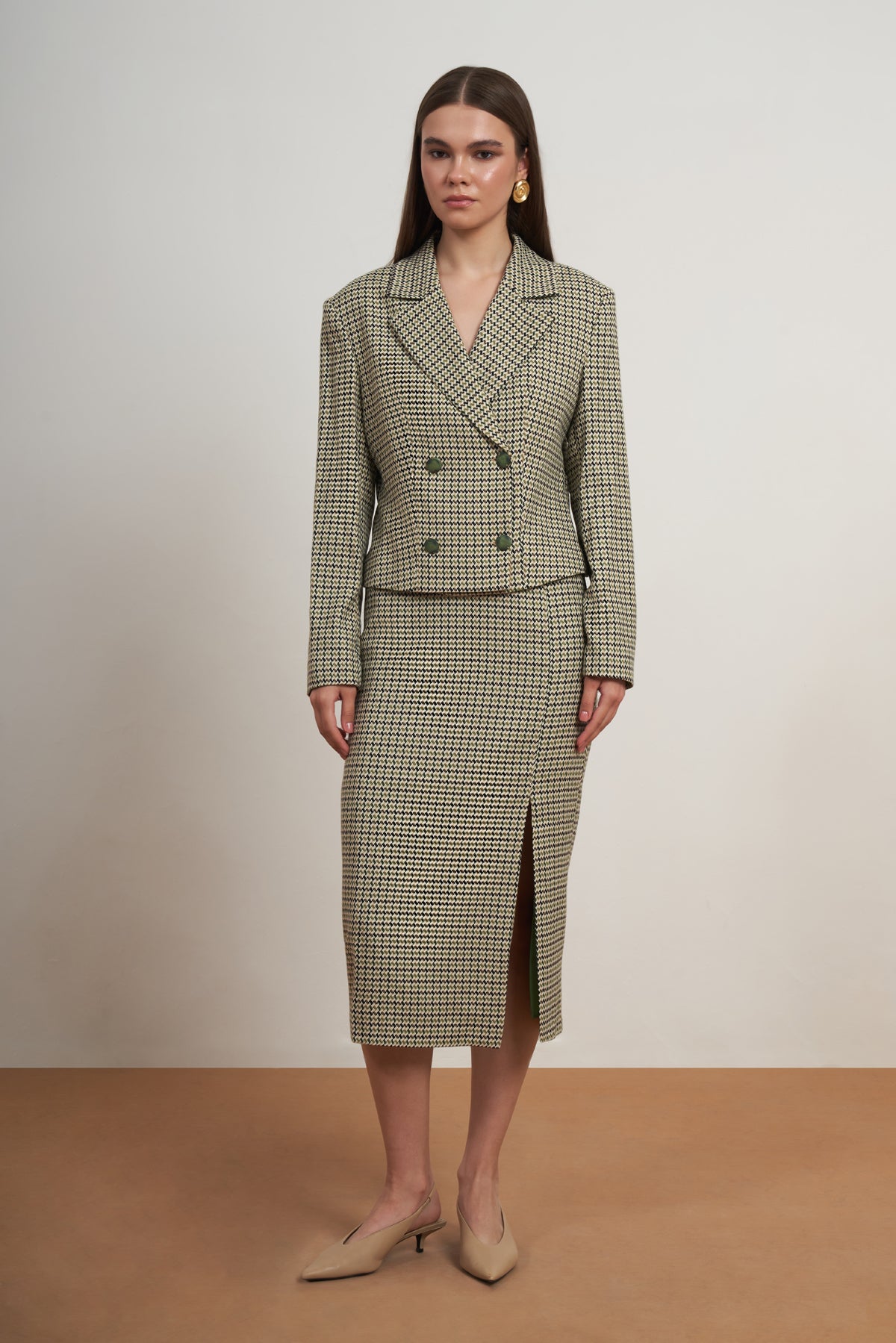 The Alessia Houndstooth Skirt Set