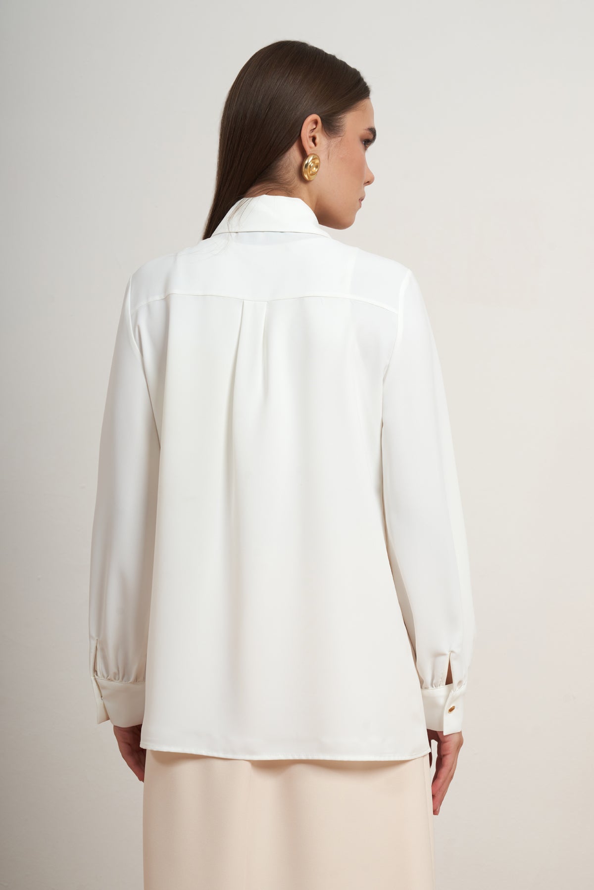 Gold Button Classic Blouse