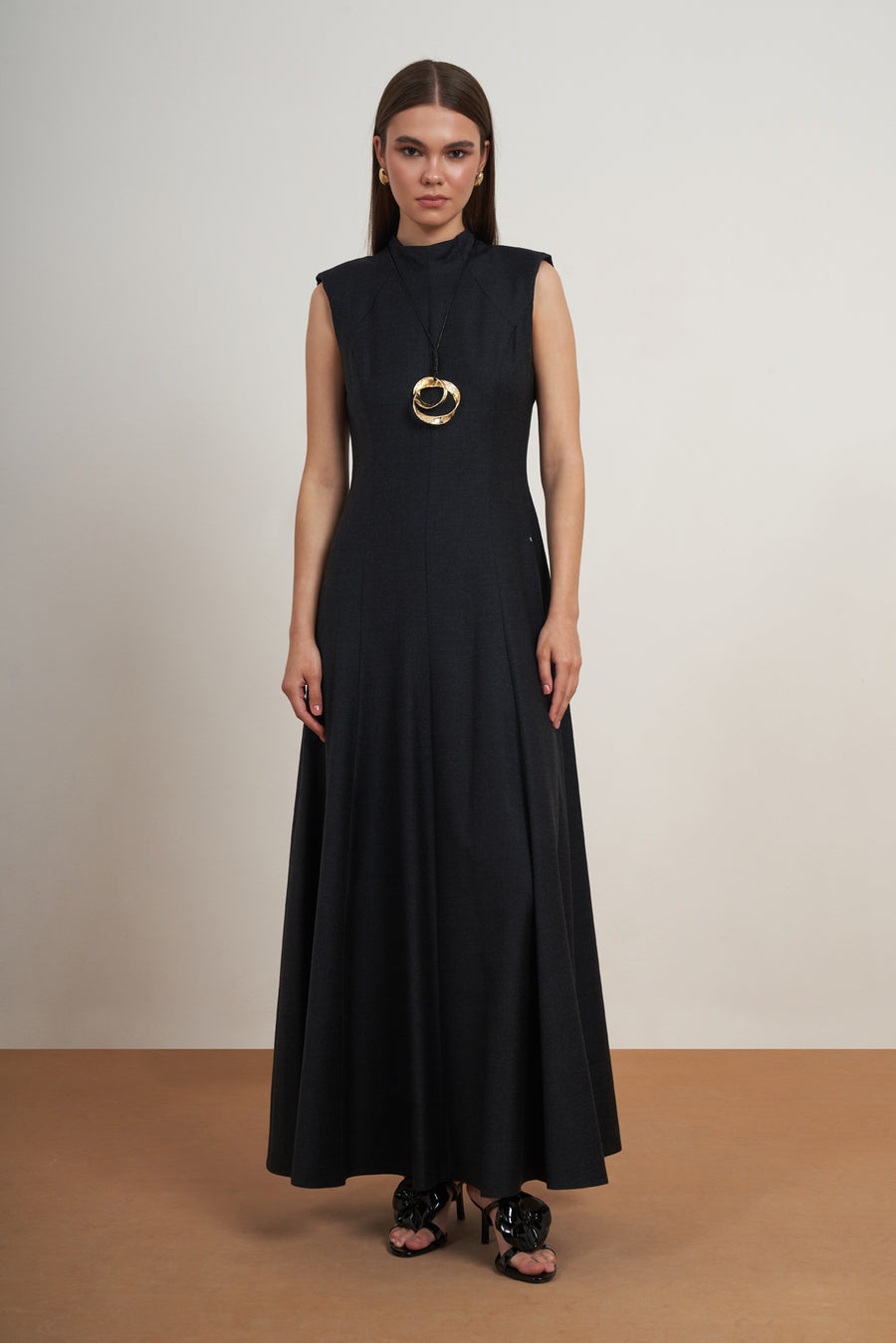 Sculpted A-Line Maxi Dress