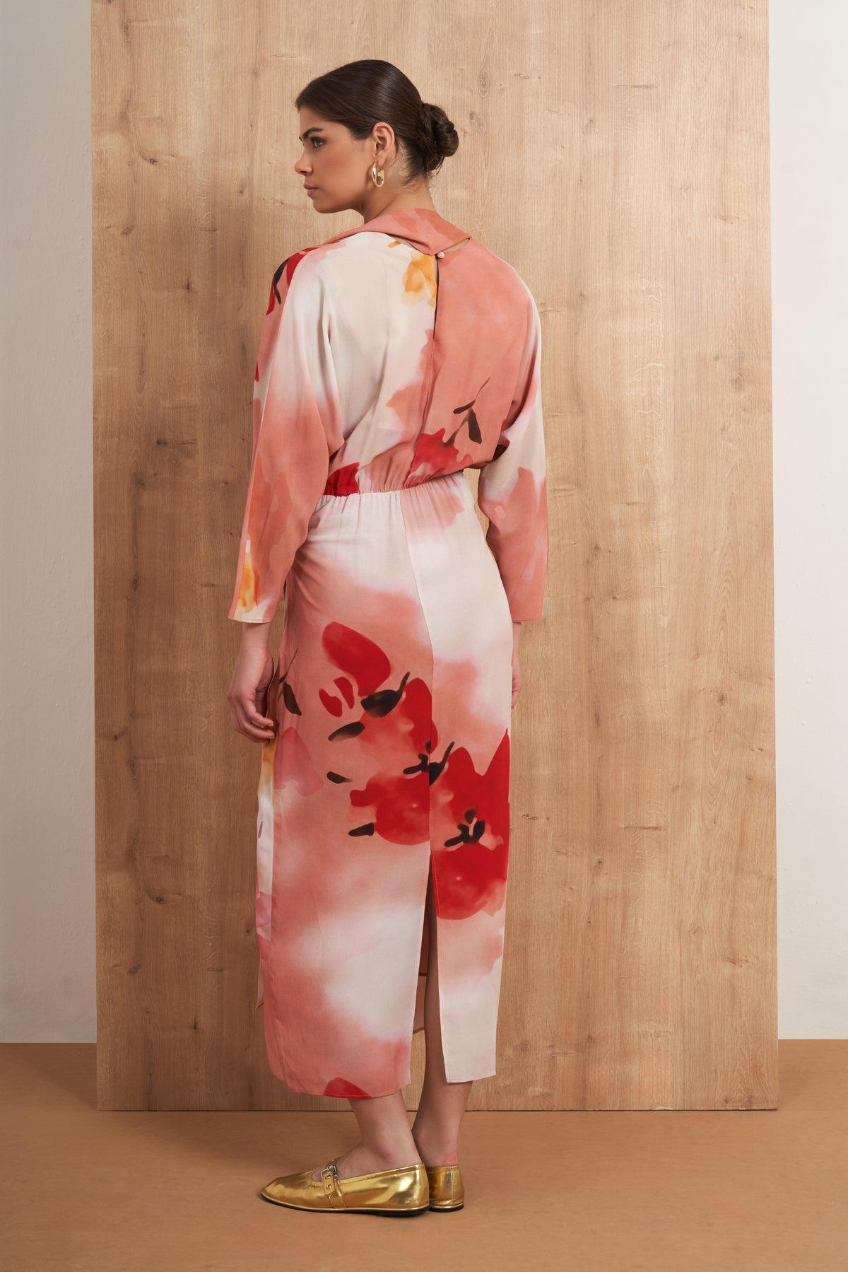 Watercolor Floral Wrap Dress