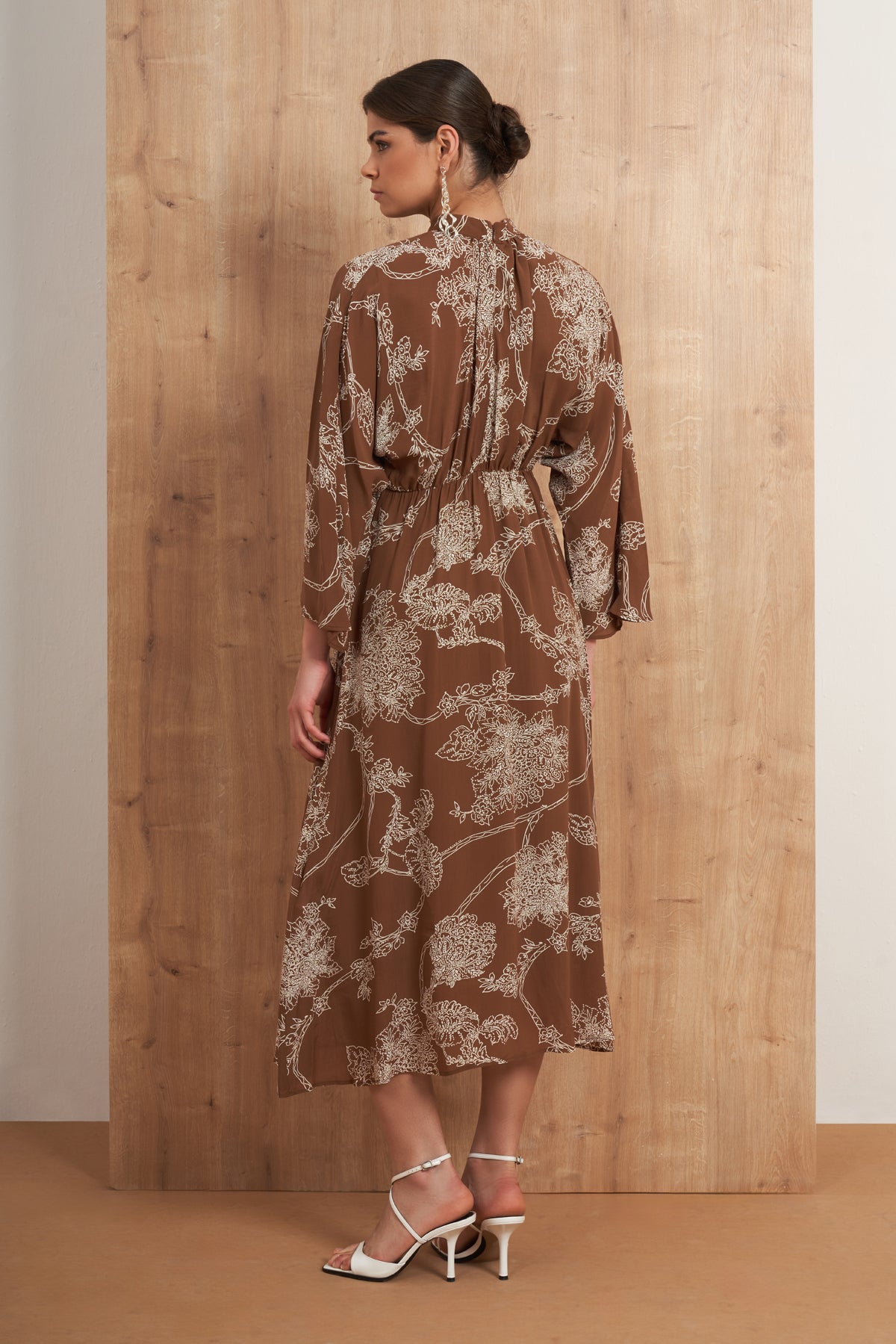 Tie-Neck Midi Dress