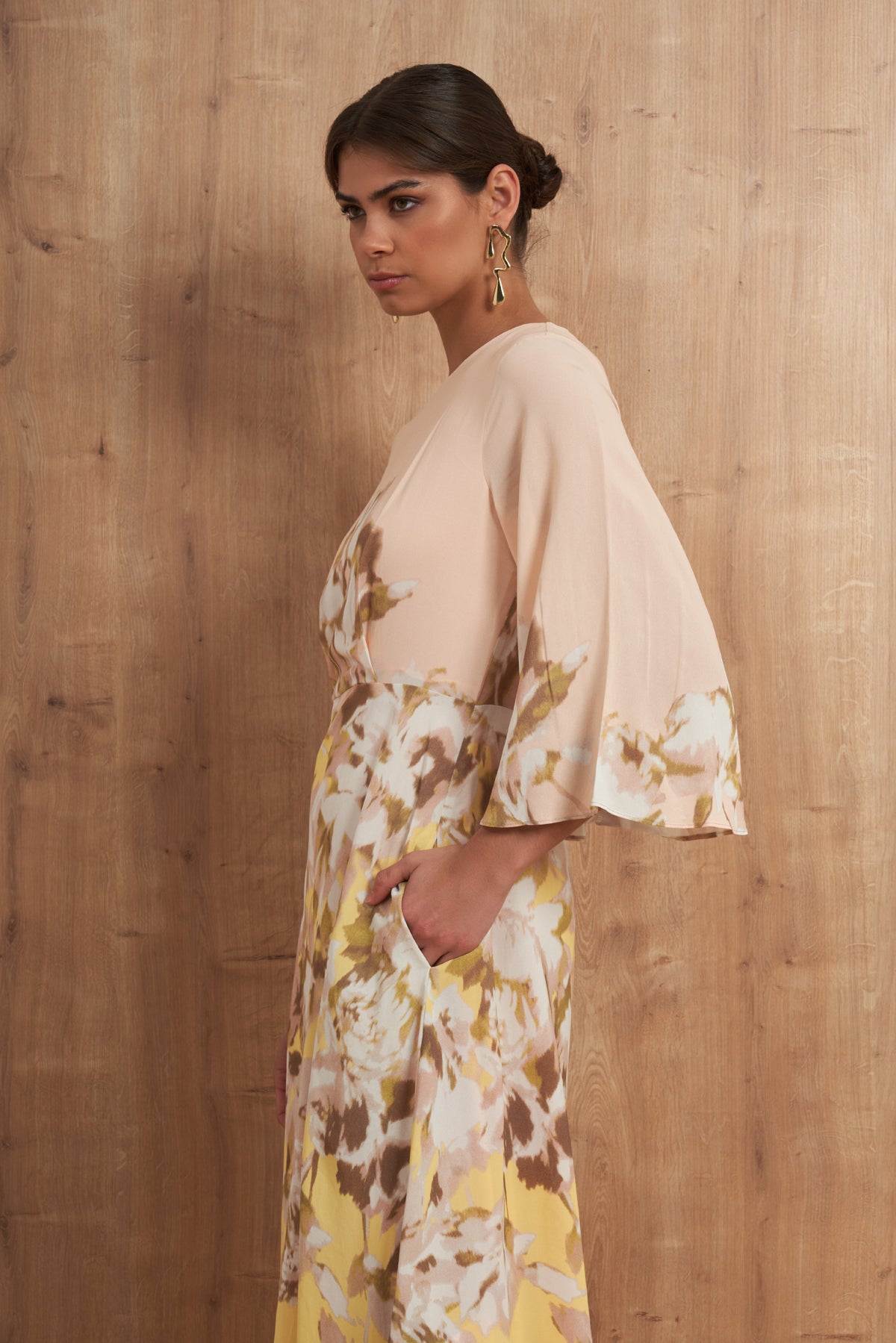 Watercolor Floral Midi Dress
