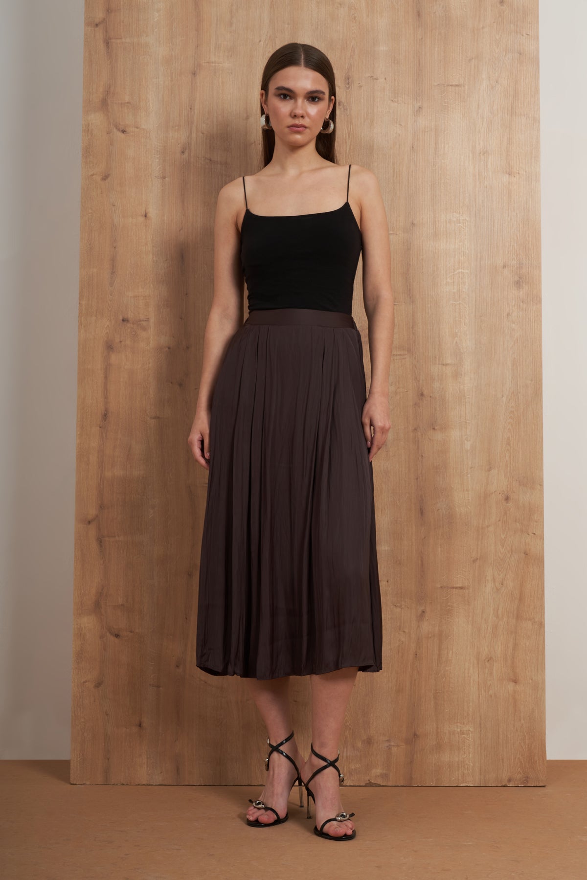 Pleated Midi Skirt
