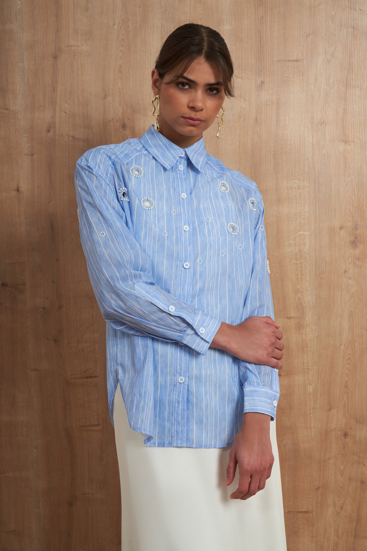 Embellished Stripe Shirt