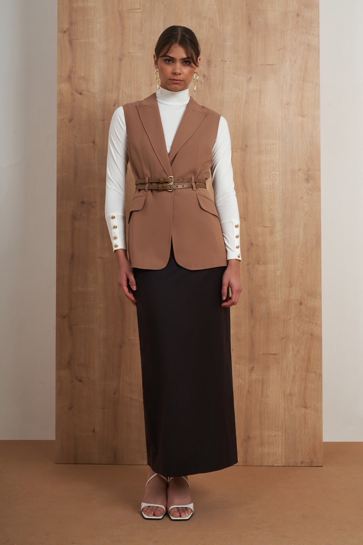 Double Belt Tailored Vest