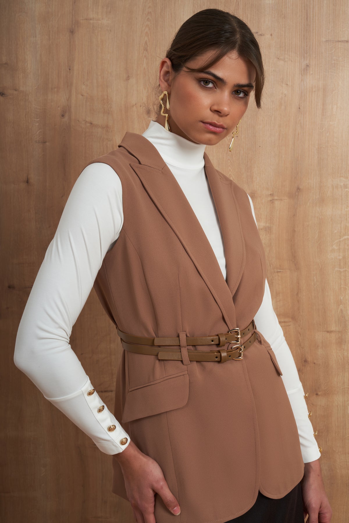 Double Belt Tailored Vest