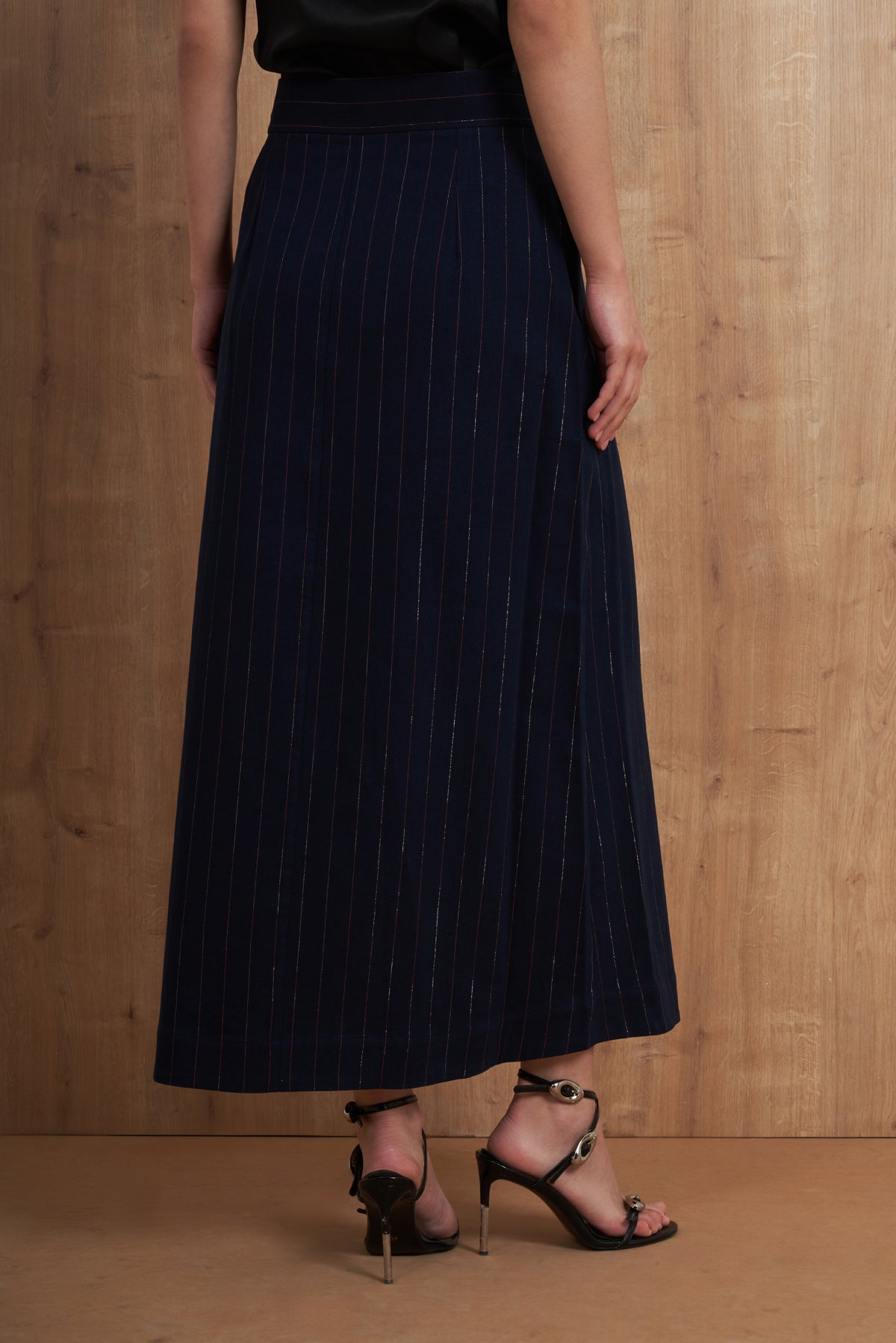 Pinstripe Blazer & Maxi Skirt Set