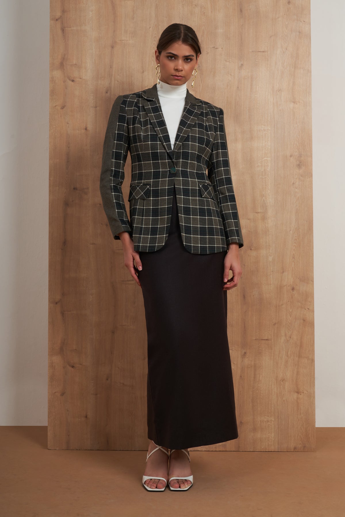 Tailored Plaid Blazer