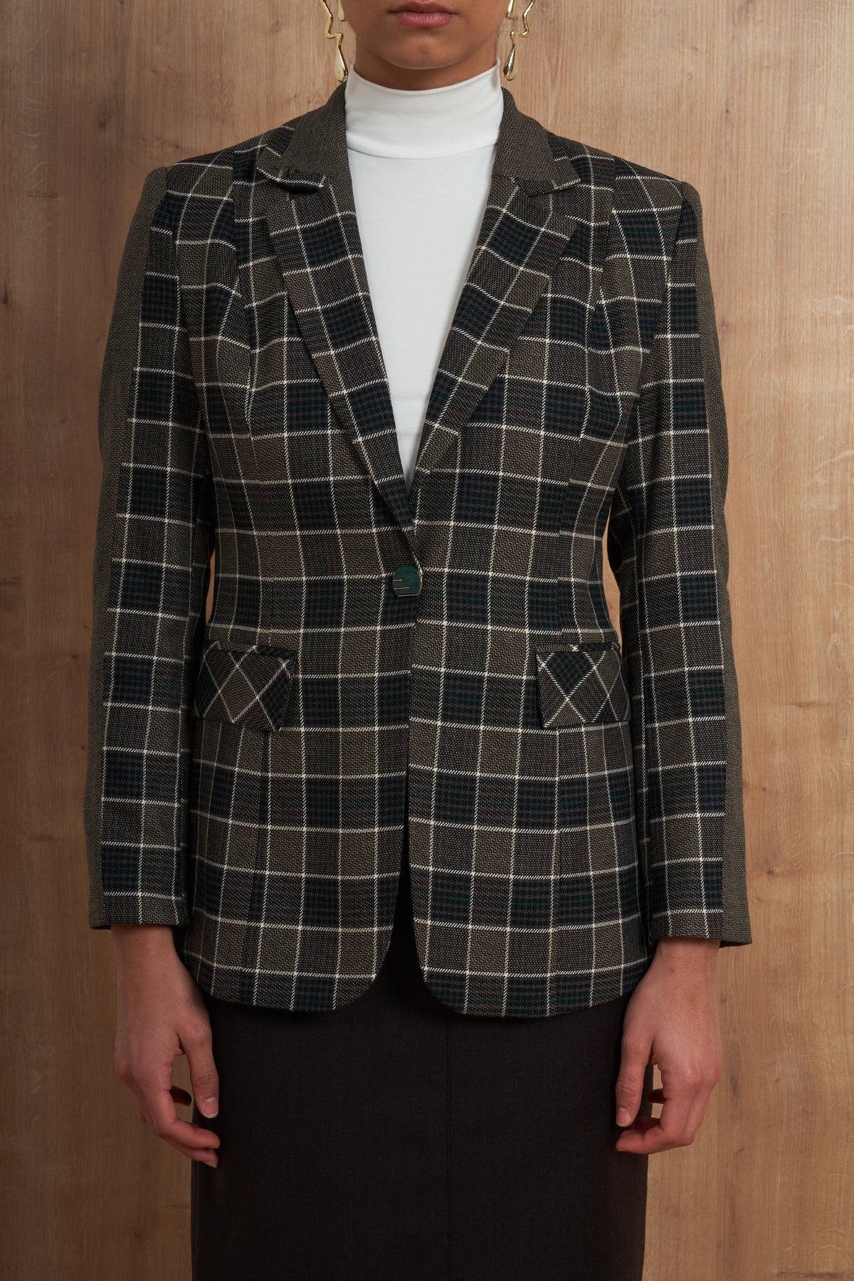 Tailored Plaid Blazer