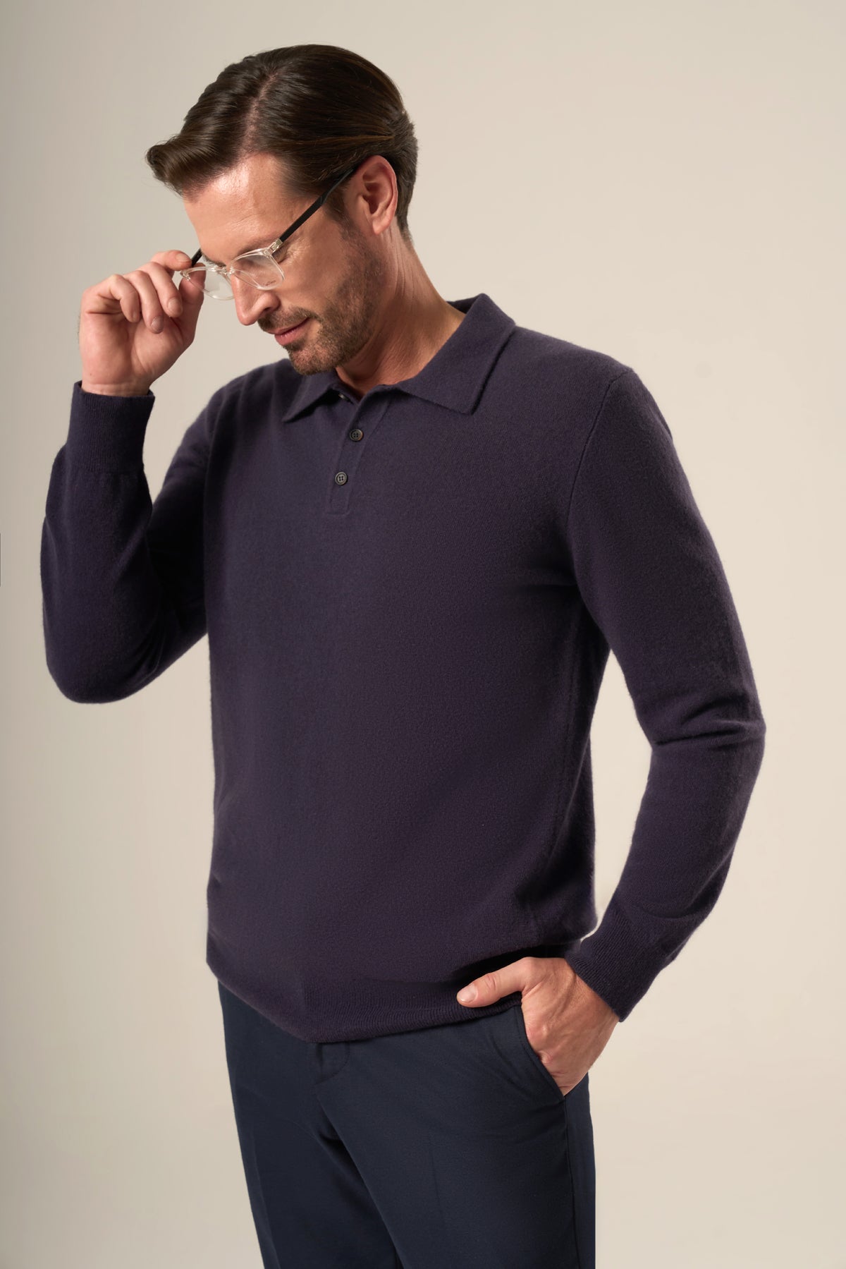 Wool-Cashmere Polo Sweater
