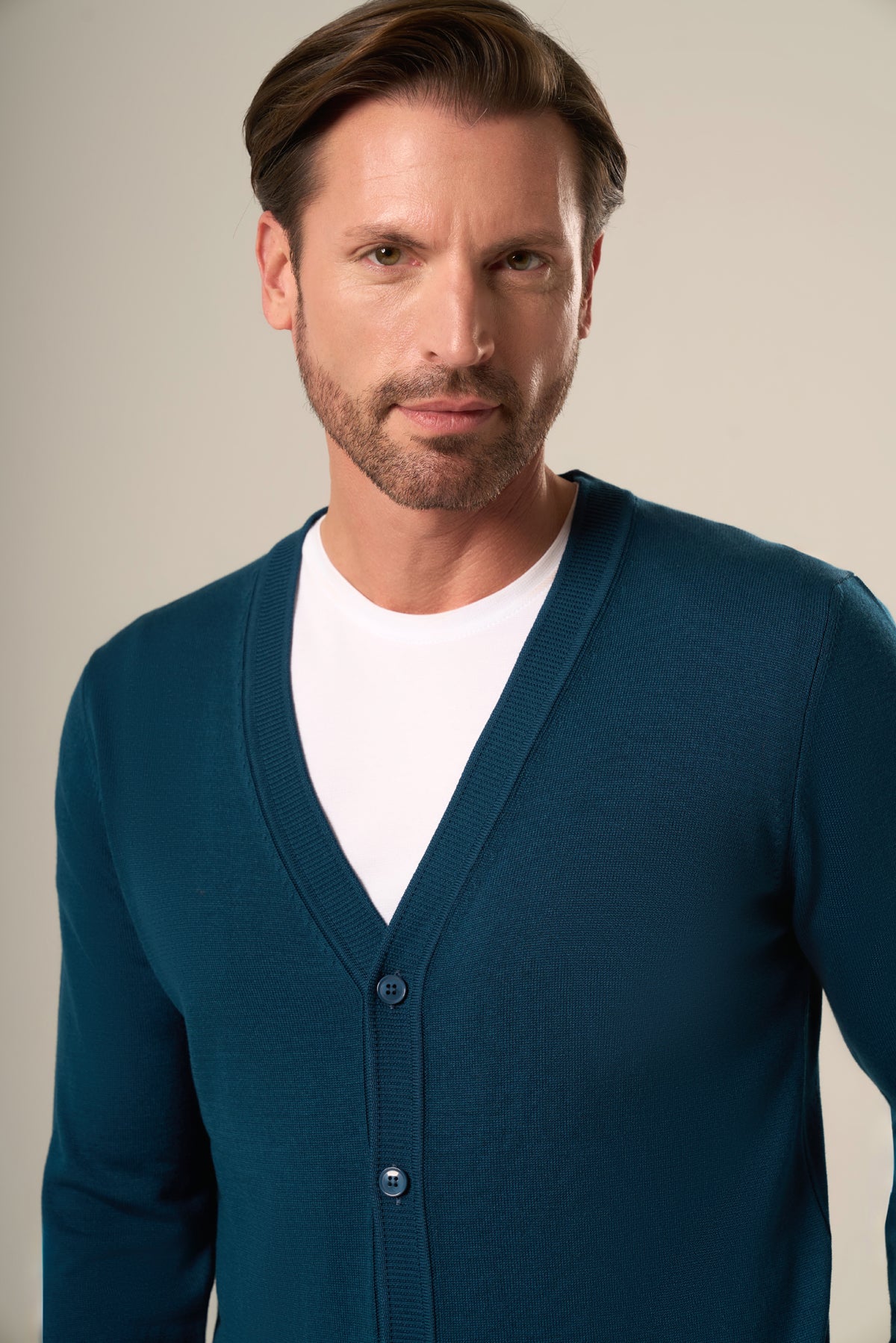 Refined V-Neck Button Cardigan
