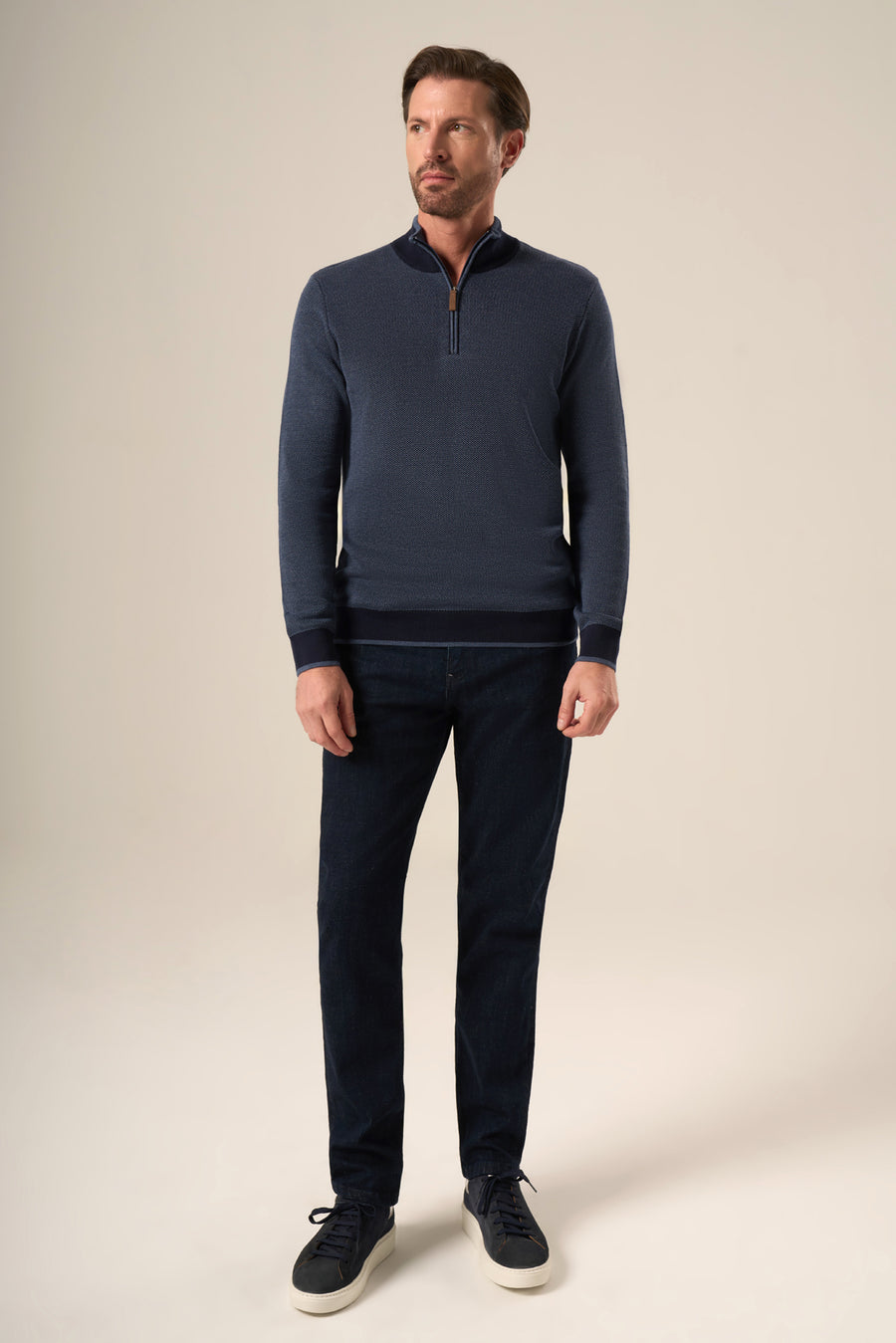 Half Zip Contrast Zip Sweater