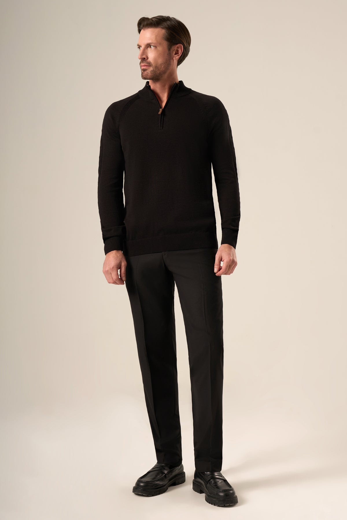 Mock Neck Sweater Half Zip