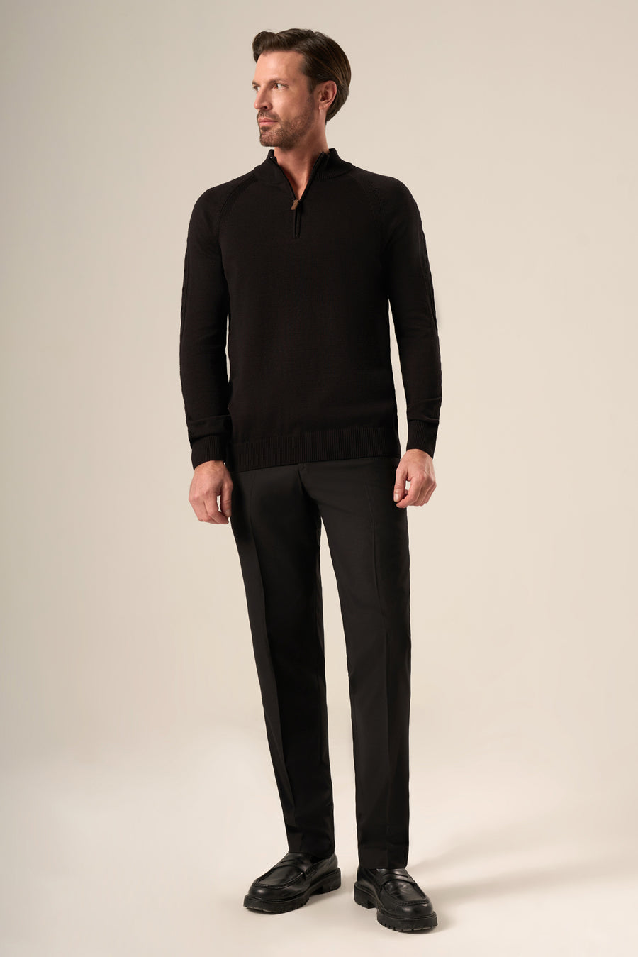 Mock Neck Sweater Half Zip
