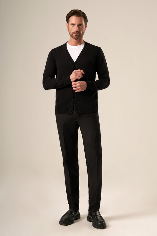 Refined V-Neck Button Cardigan