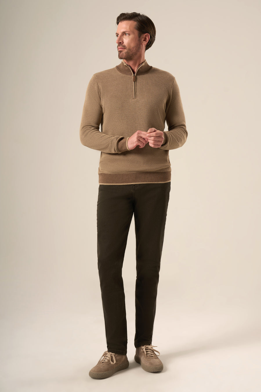Half Zip Contrast Zip Sweater