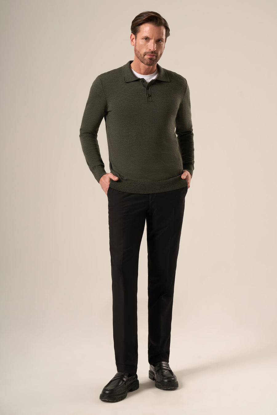 Men’s Wool Polo Sweater