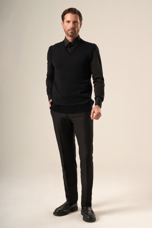 Elegant Tailored Wool Vest