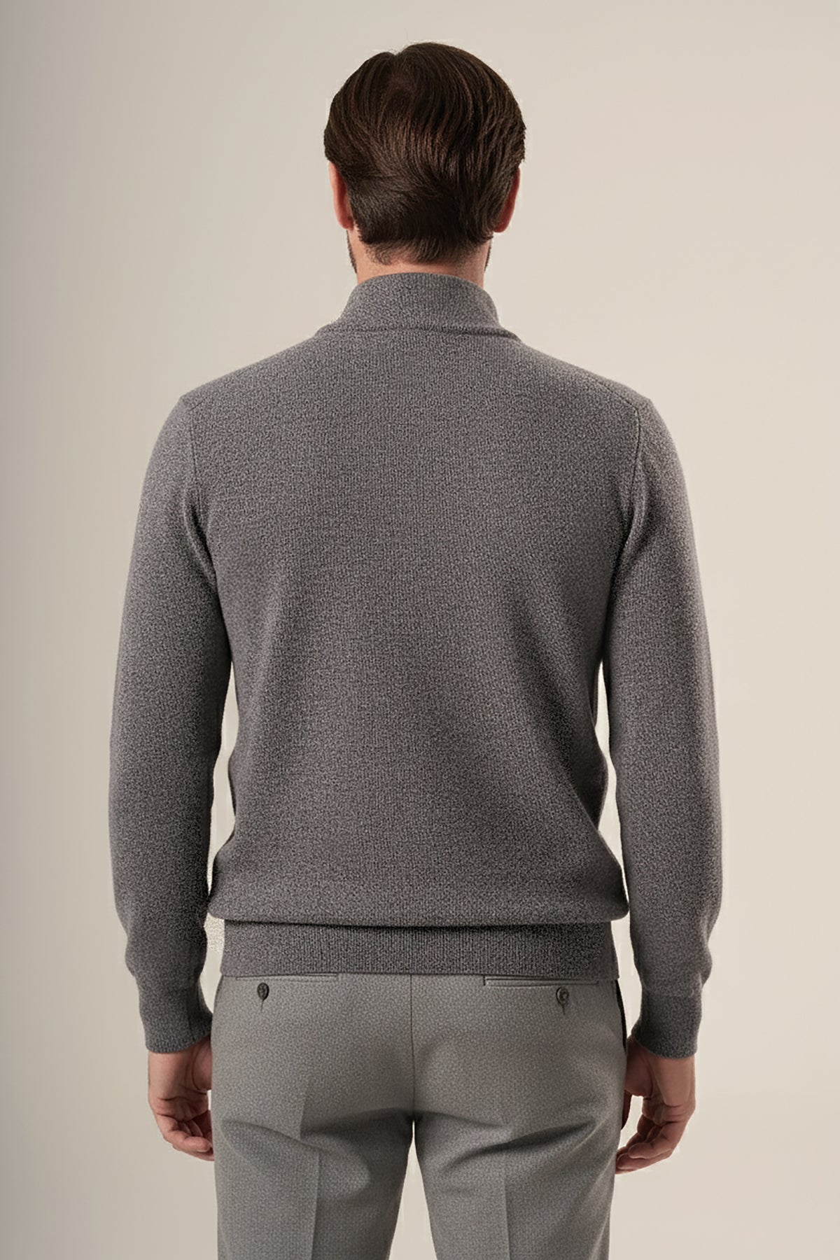 Cashmere Blend Zip Polo