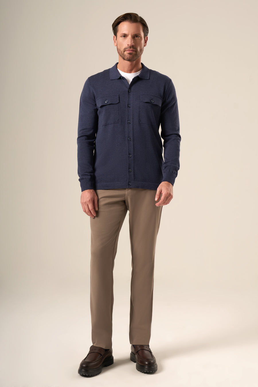 Modern Tailored Knit Over-shirt Jacket