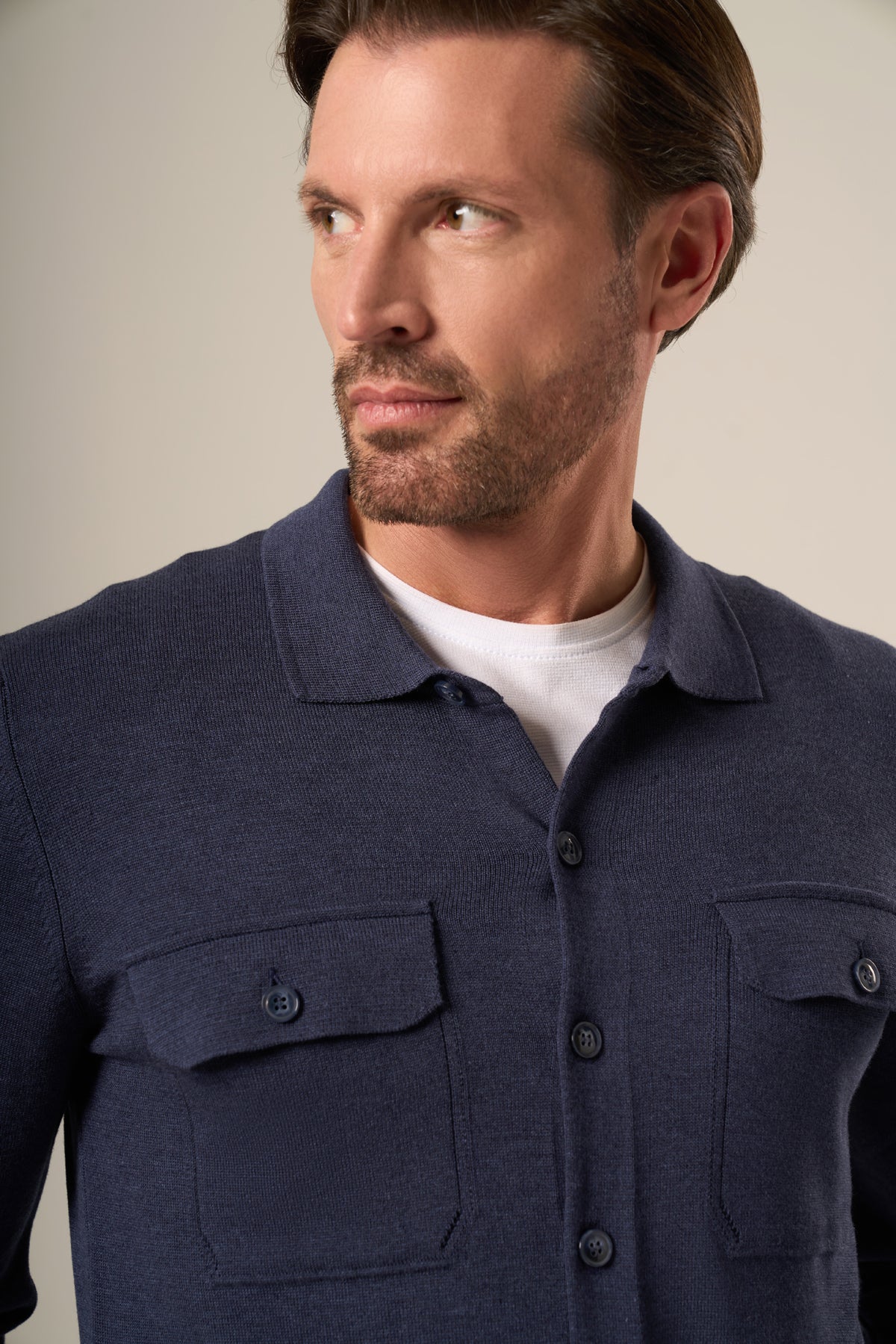 Modern Tailored Knit Over-shirt Jacket