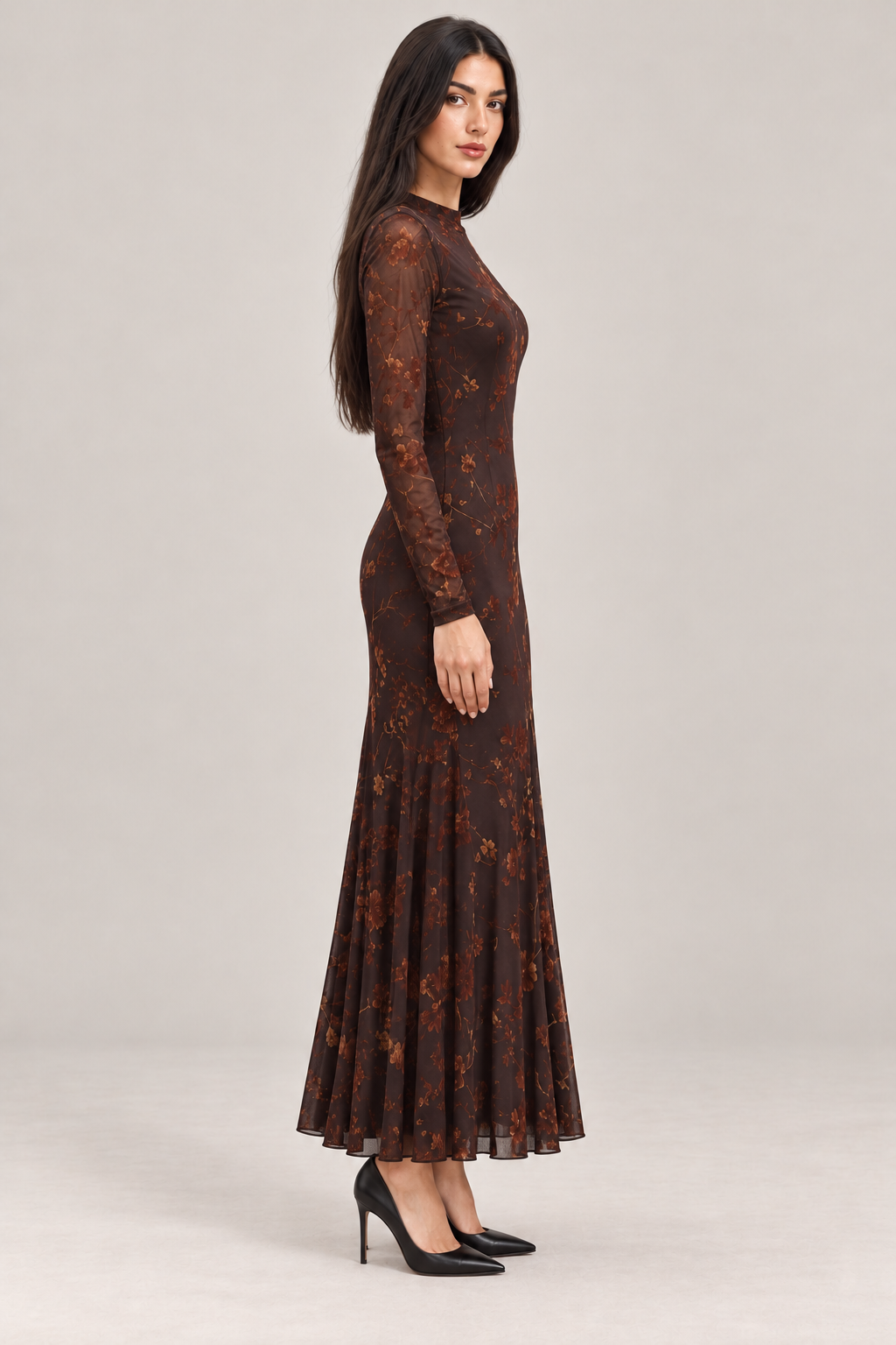 Elegant Floral Mermaid Maxi Dress