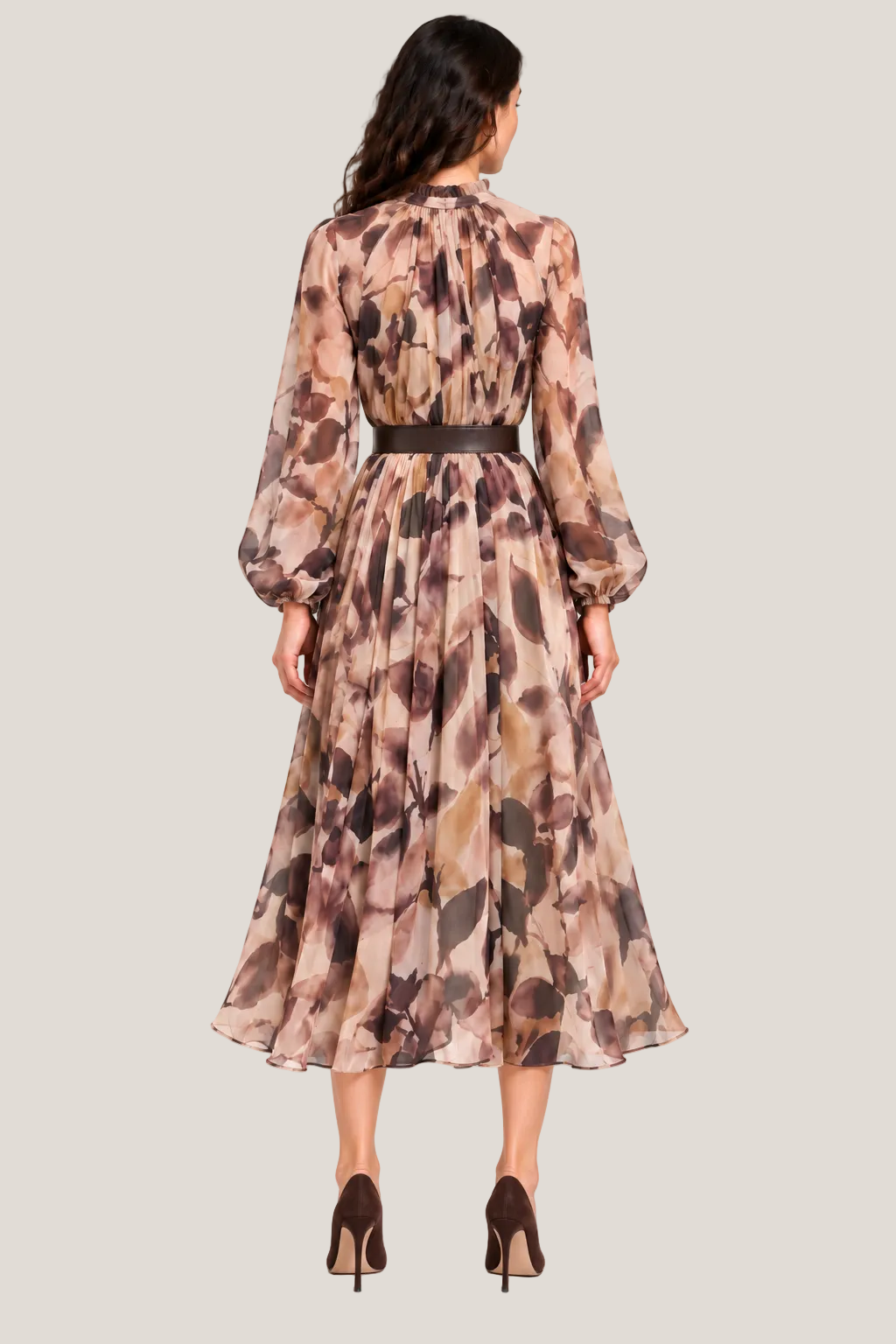 Floral Belted Midi Dress