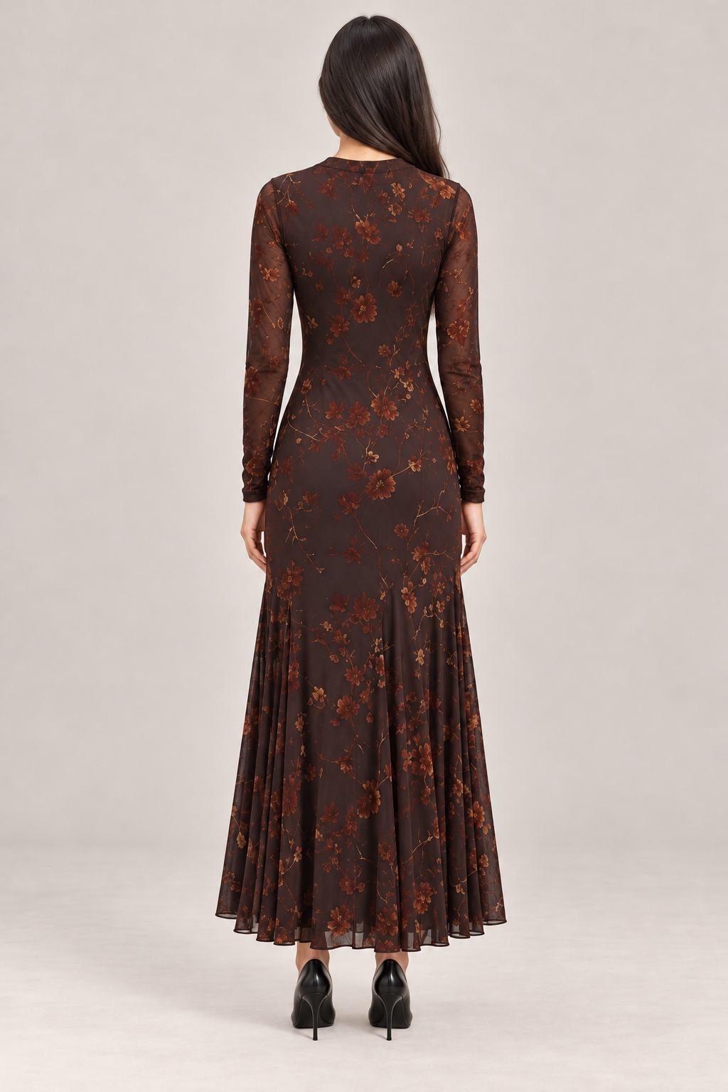 Elegant Floral Mermaid Maxi Dress